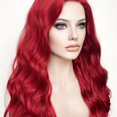 Wig – Wavy – Red color